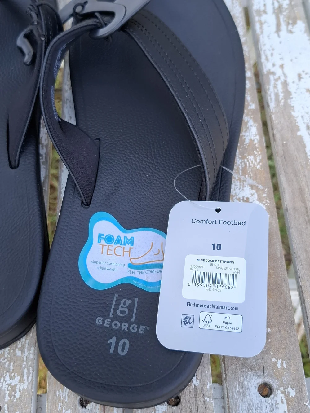 George Black Men's Flip-Flop Sandals